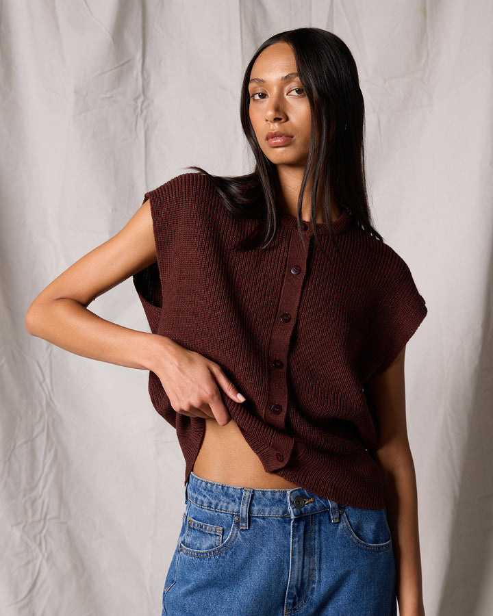 Elara Vest Top Cherry