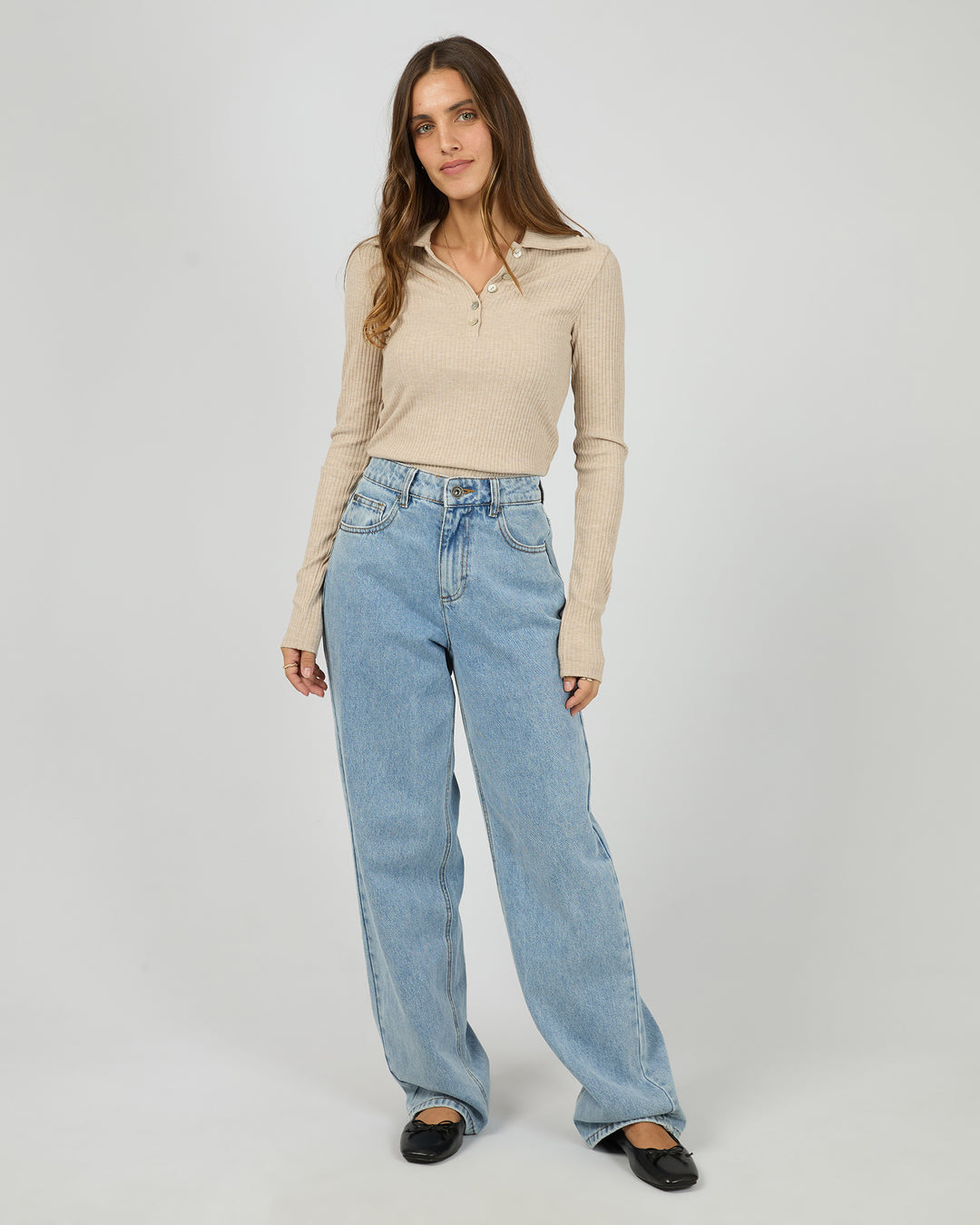 Aria Knit Long Sleeve Top Oat