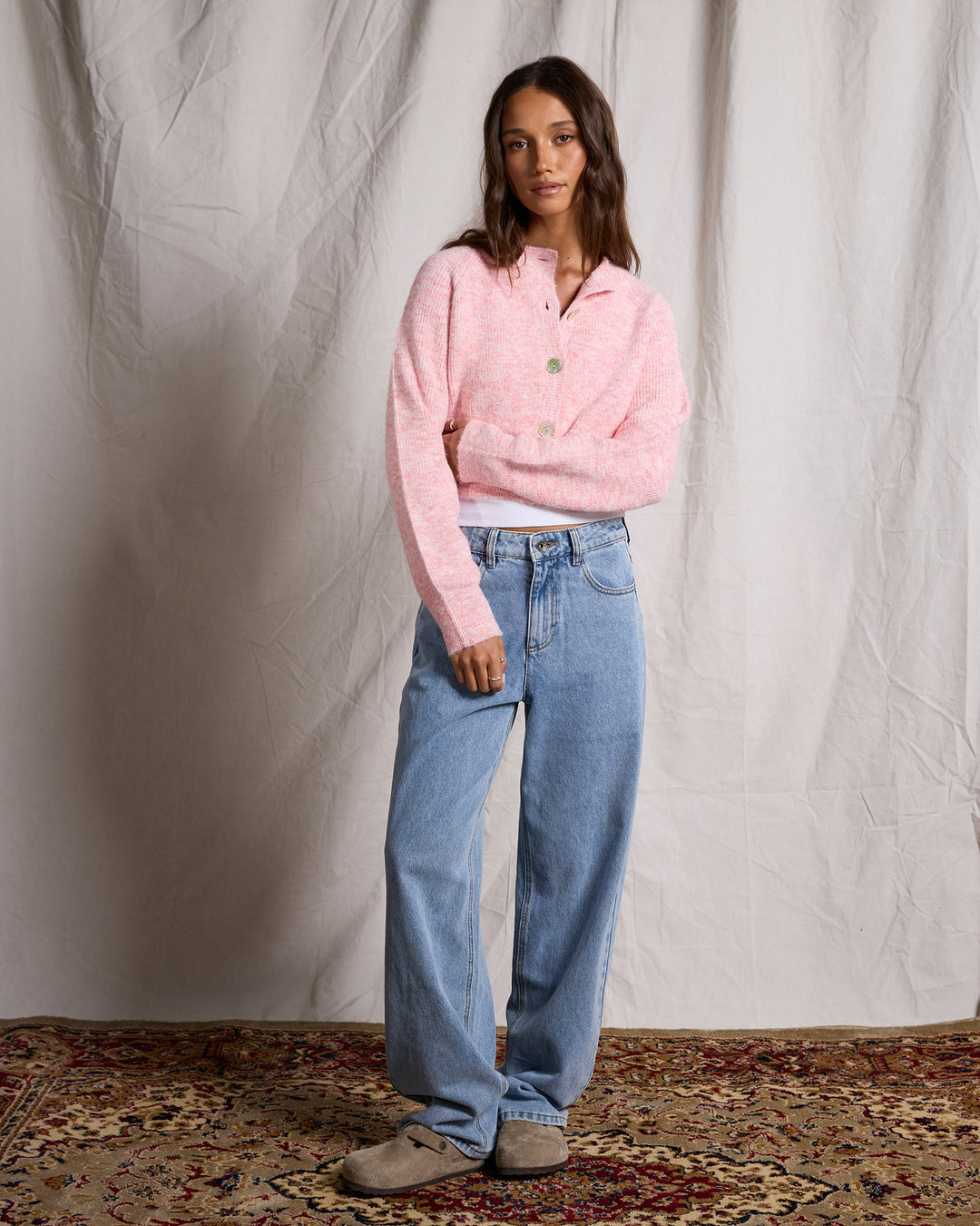 Darby Knit Cardigan Pink