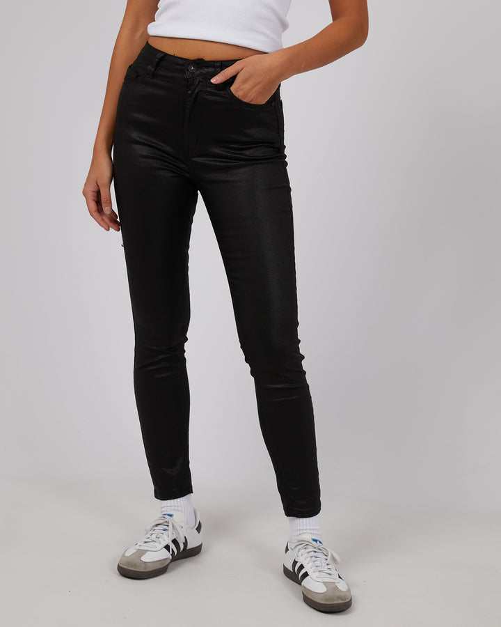 Vice High Skinny Jn Coated Blk Coated Black