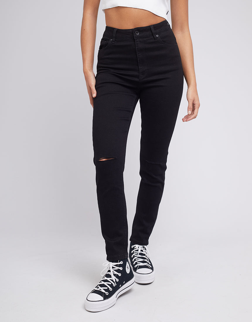 Vice High Waist Skinny Jean Jet Black Slash