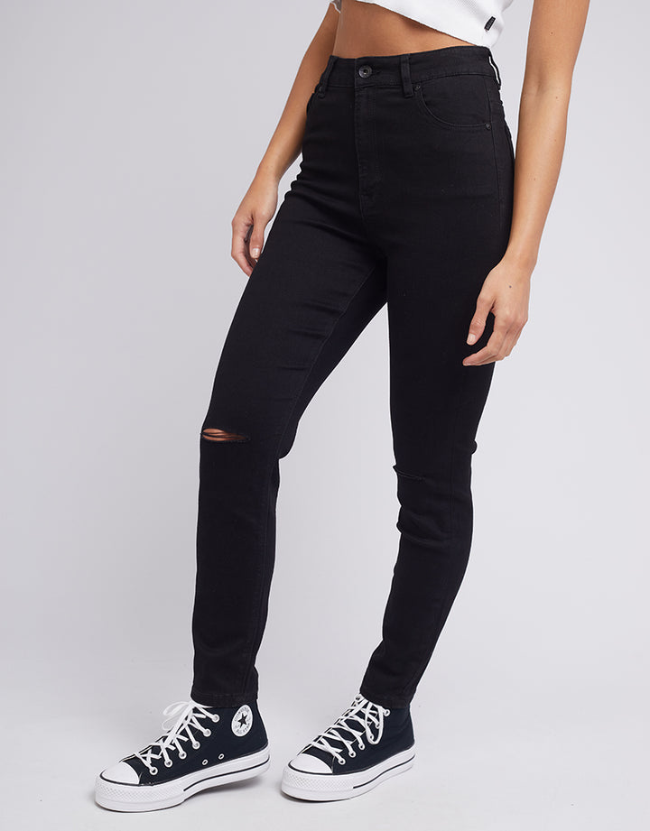 Vice High Waist Skinny Jean Jet Black Slash