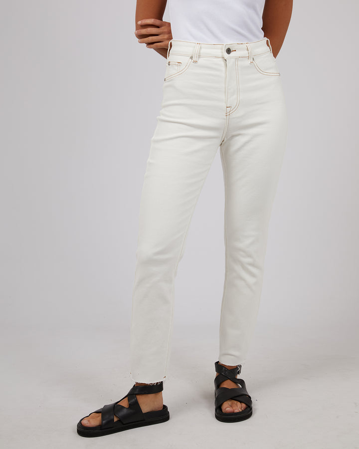 Monica Mom Comfort Jean Vintage White