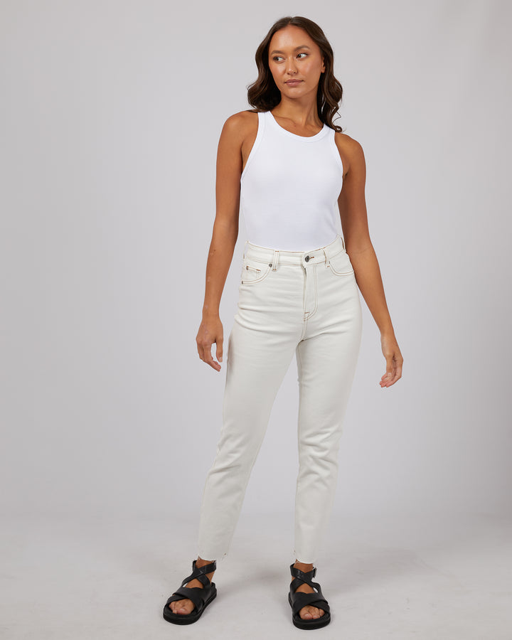 Monica Mom Comfort Jean Vintage White