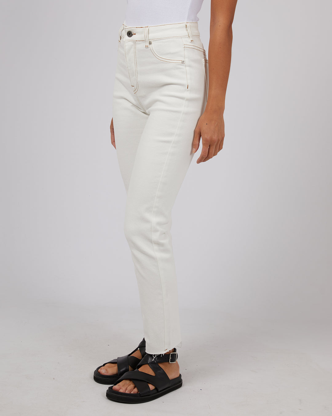 Monica Mom Comfort Jean Vintage White