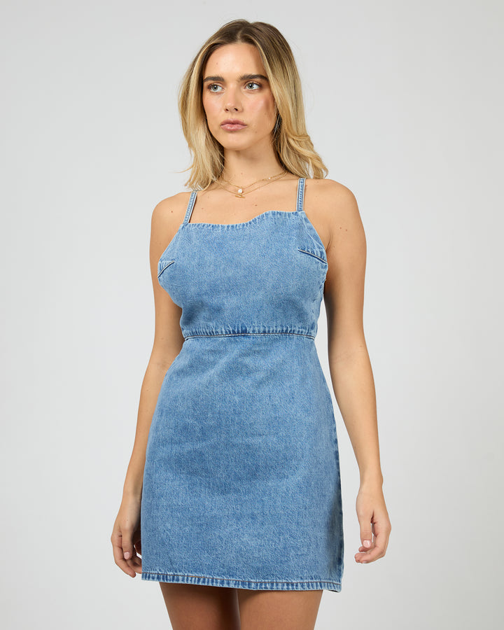 Aster Mini Dress Mid Blue