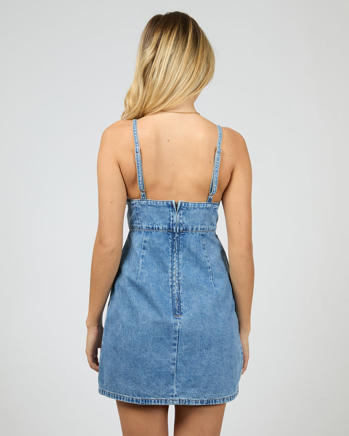 Aster Mini Dress Mid Blue
