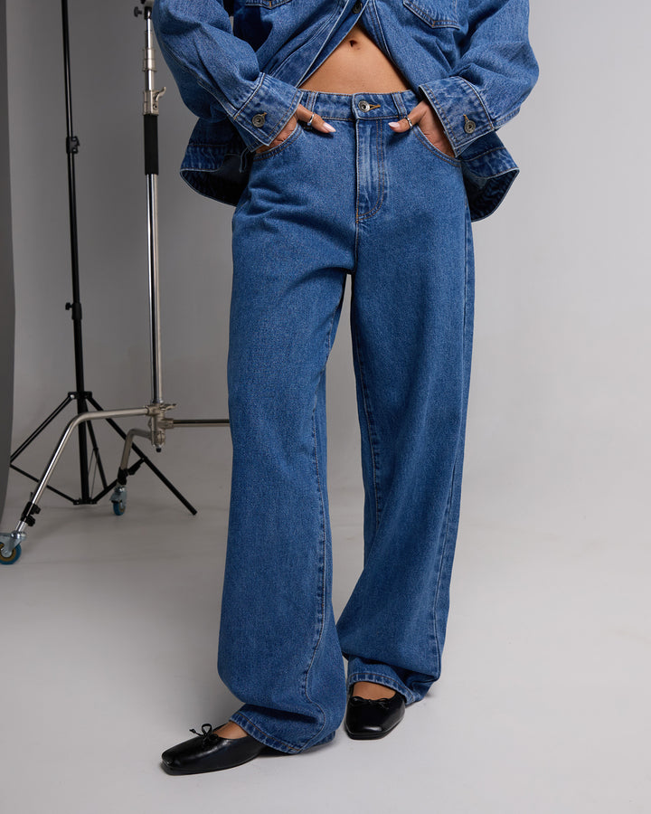 Jade Baggy Jean Mid Blue