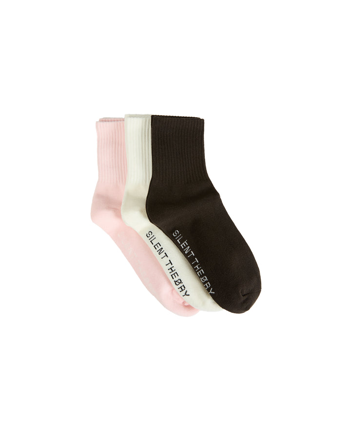 Silent Luxe Sock 3pk Pale Pink