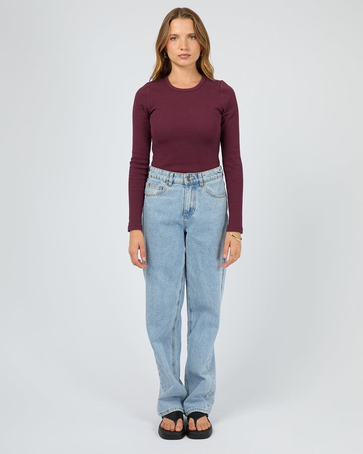 Rib Long Sleeve Tee Cherry