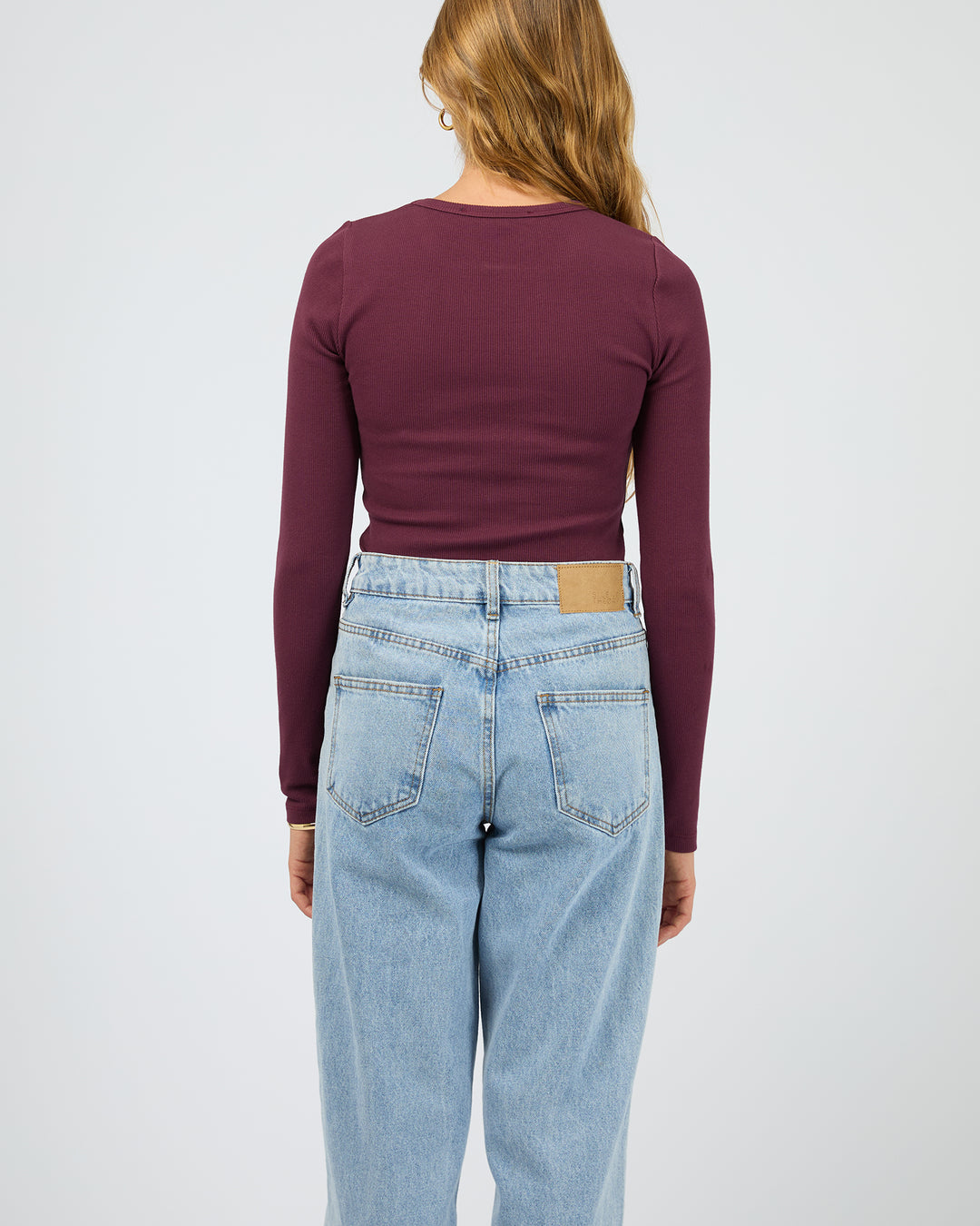 Rib Long Sleeve Tee Cherry