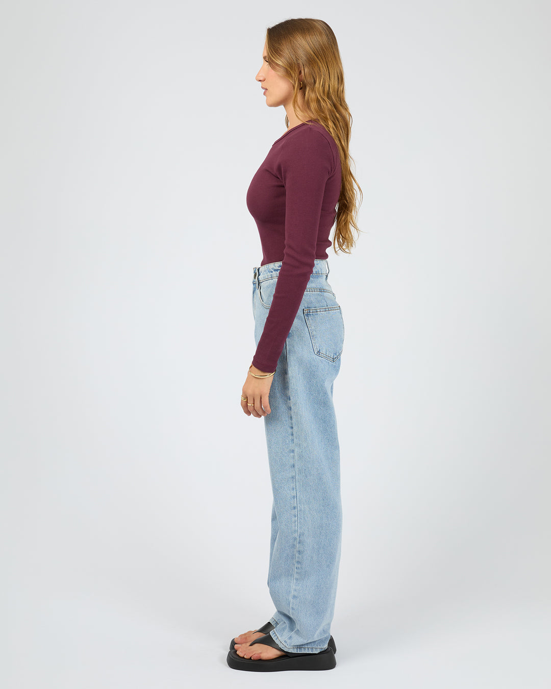 Rib Long Sleeve Tee Cherry