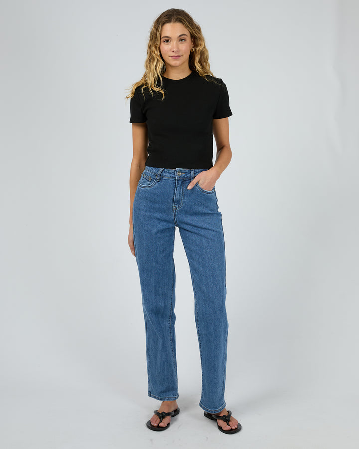 Bella Crop Tee Black