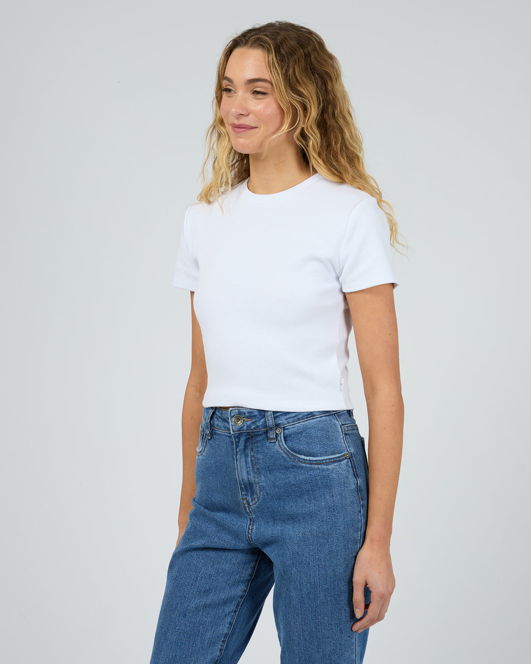 Bella Crop Tee White