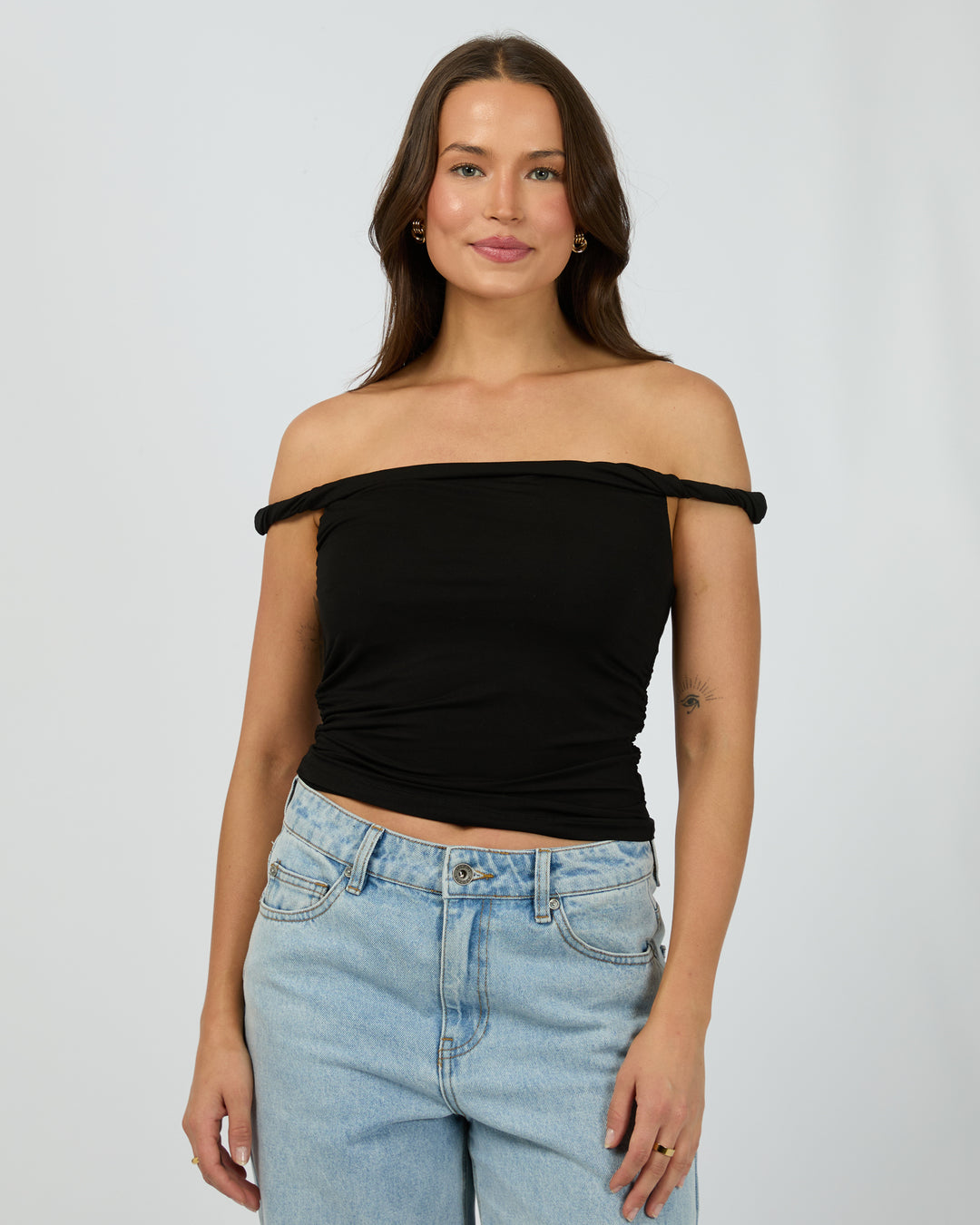 Evie Twist Tank Black