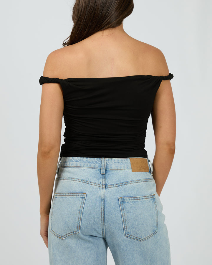 Evie Twist Tank Black