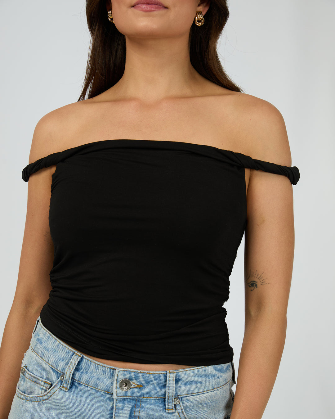 Evie Twist Tank Black