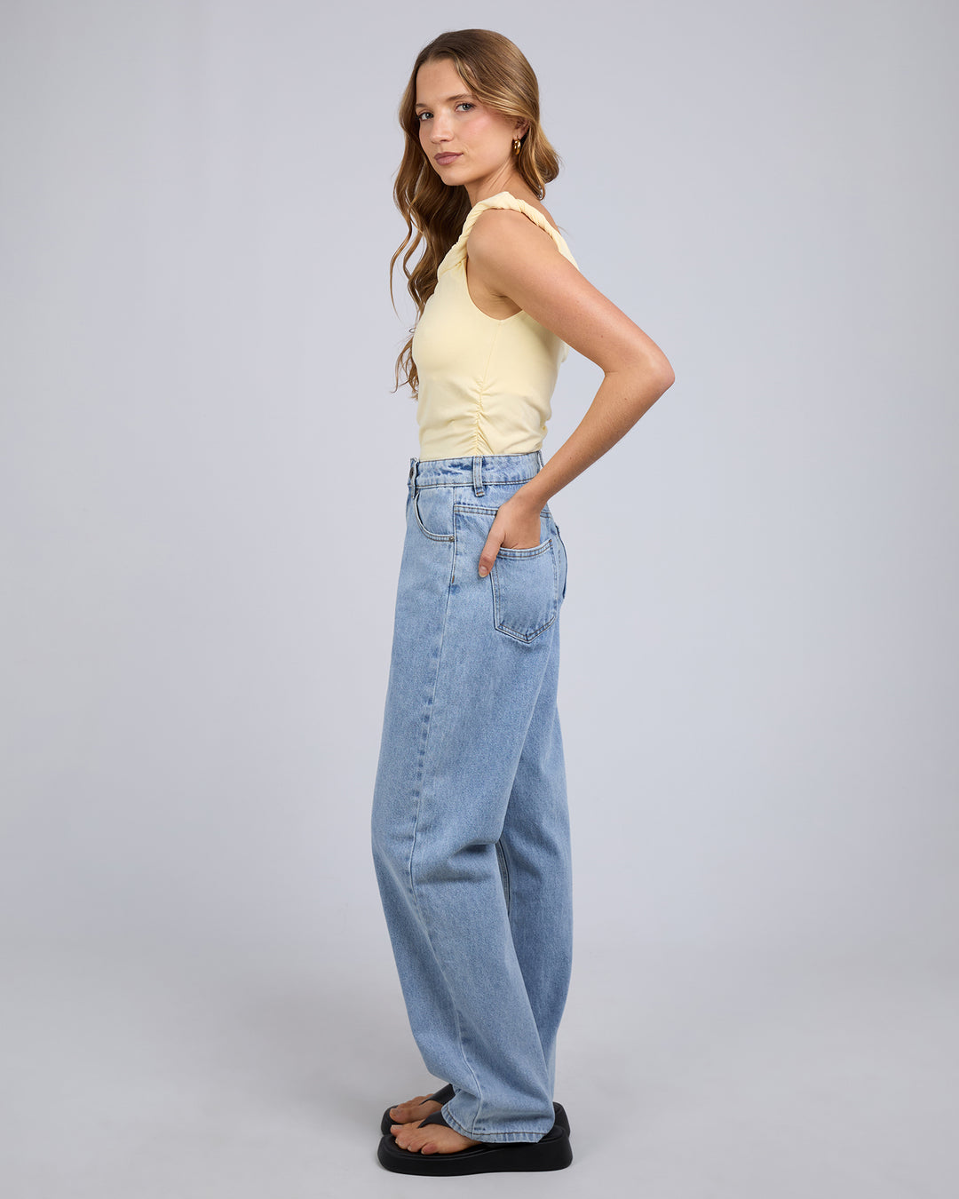 Evie Twist Tank Lemon