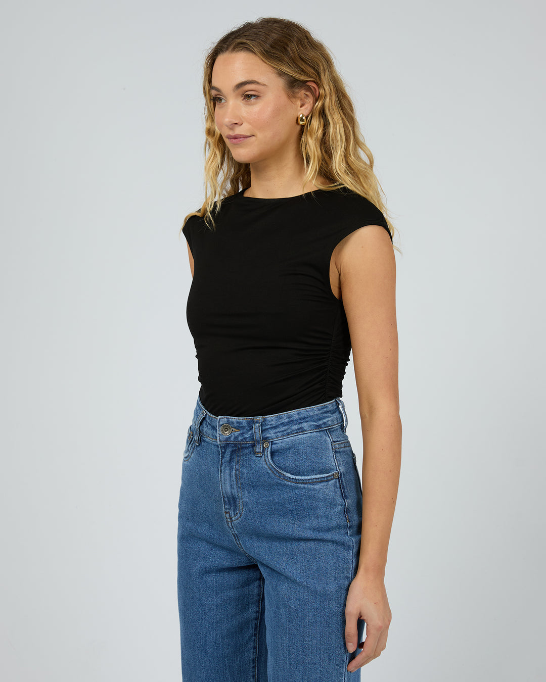 Evie Ruched Top Black
