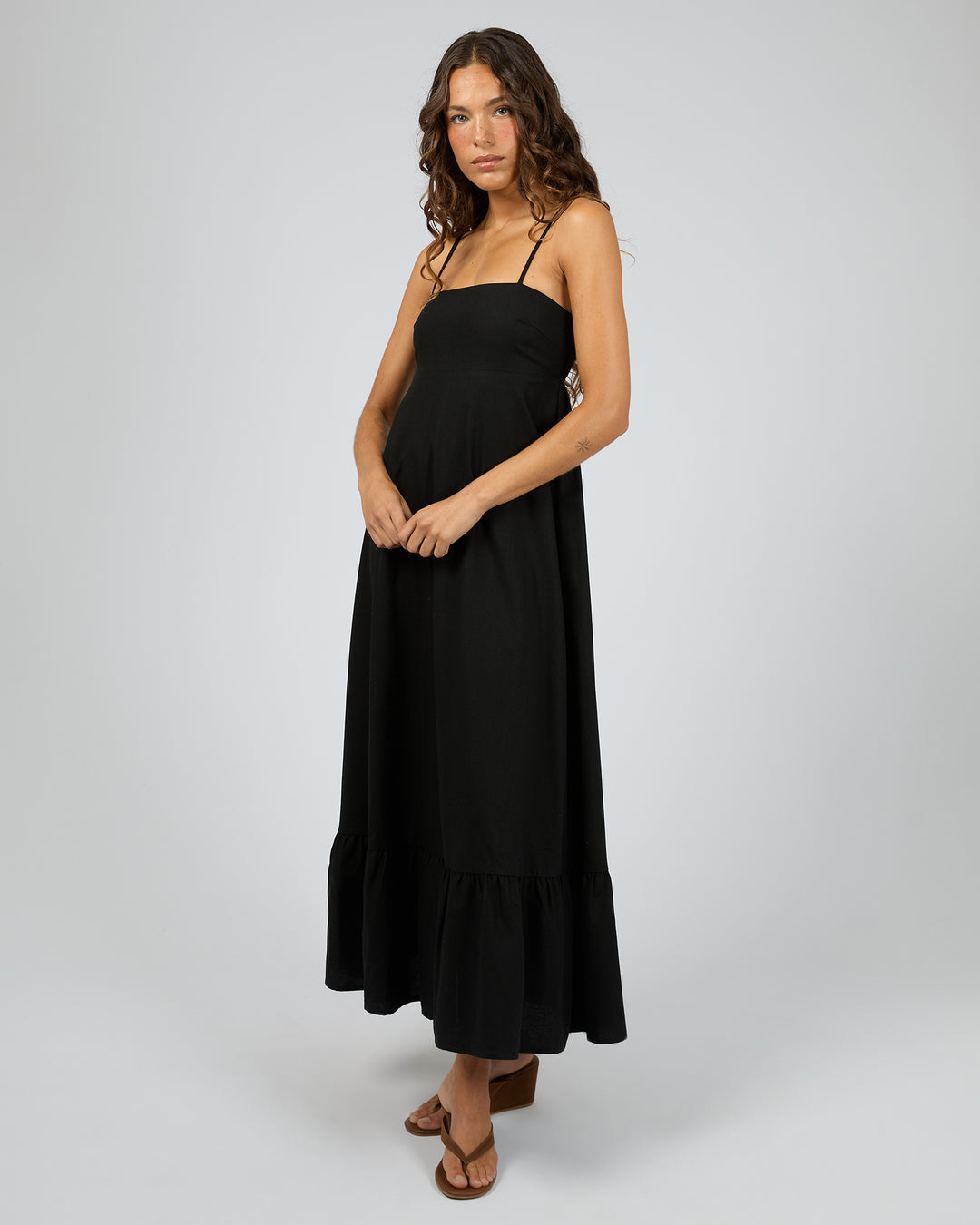 Tallow Tiered Maxi Dress Black