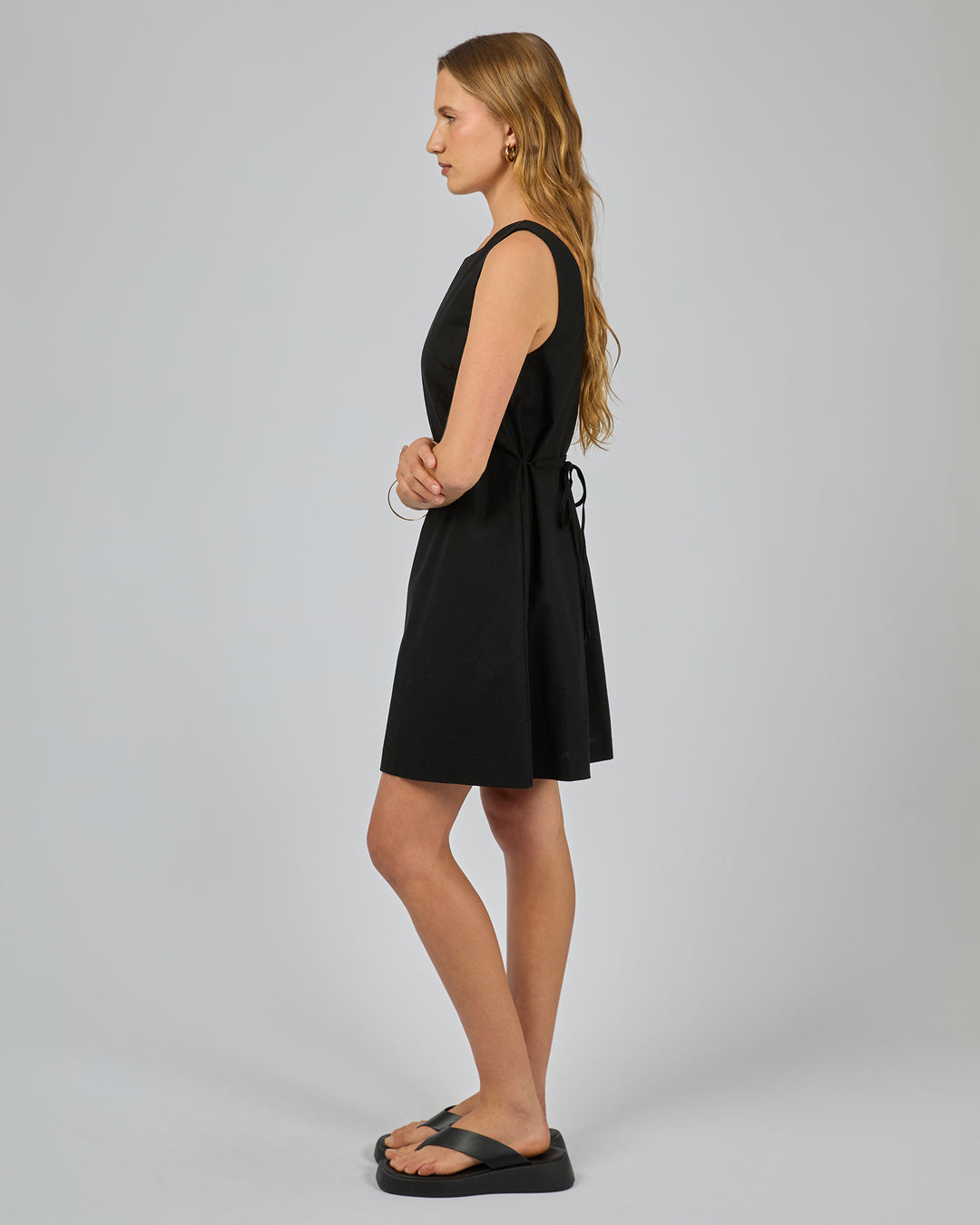 Tallow Tie Mini Dress Black