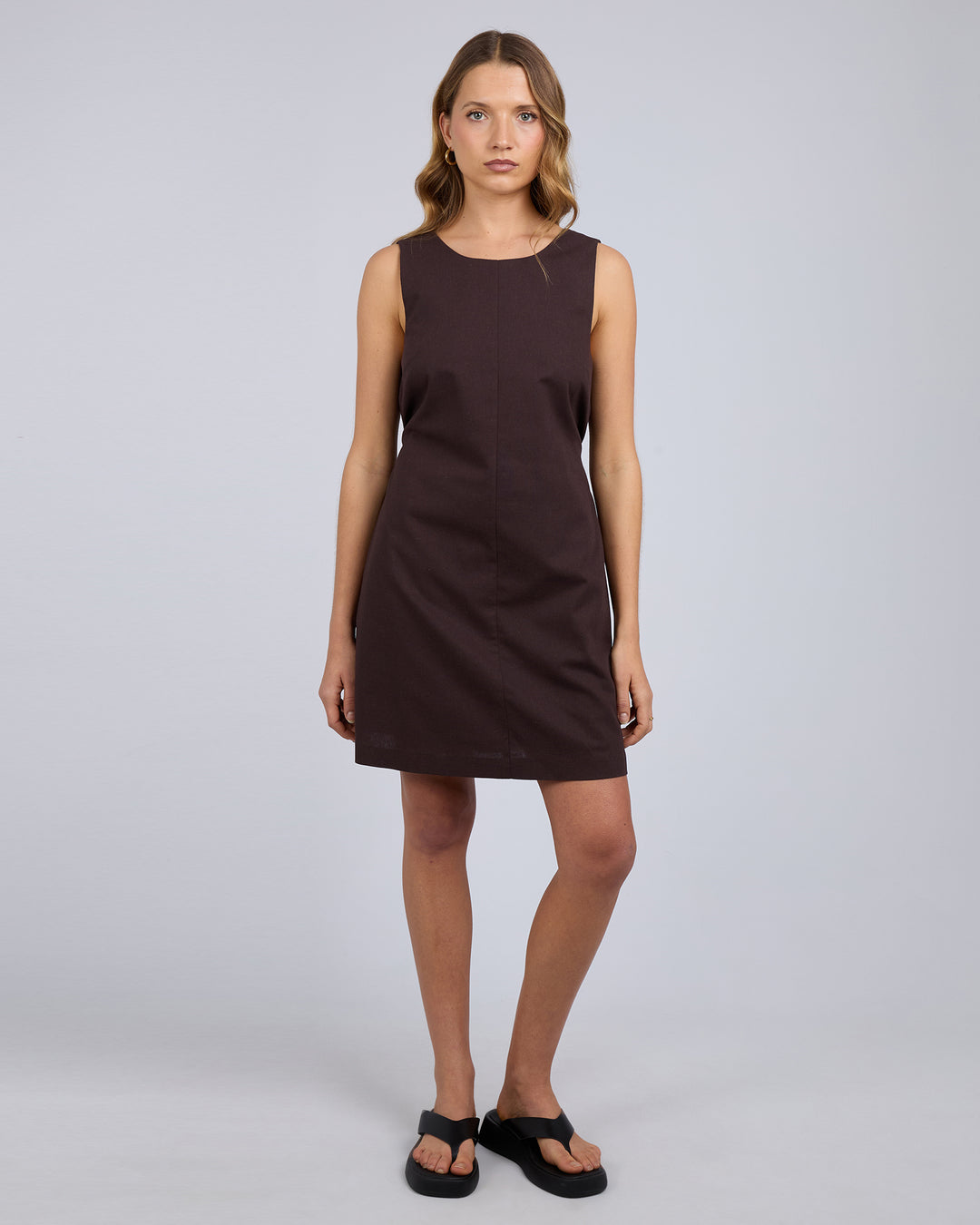 Tallow Tie Mini Dress Chocolate