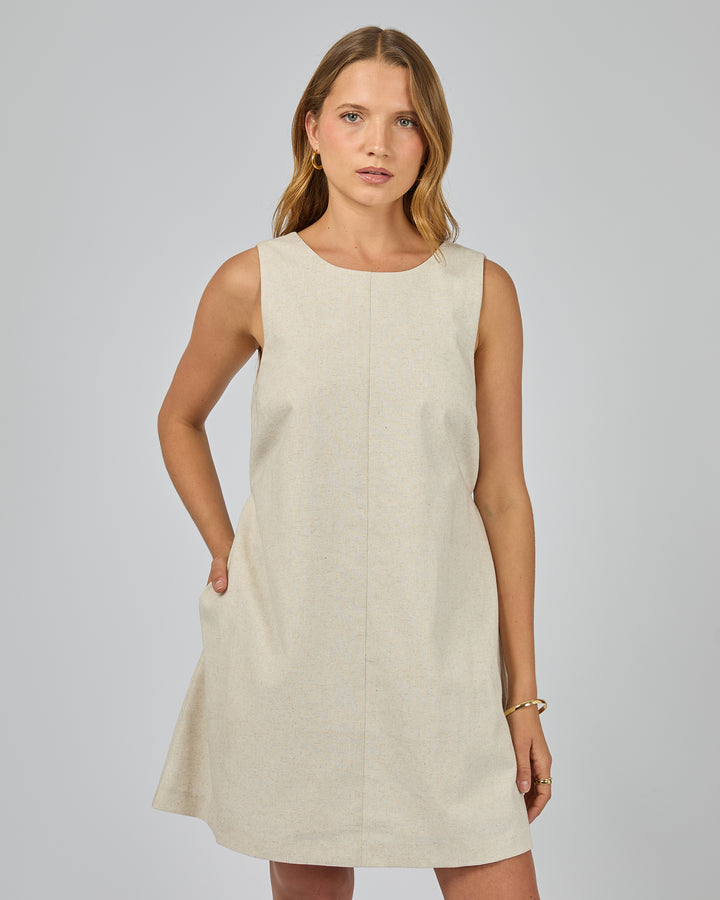 Tallow Tie Mini Dress Natural