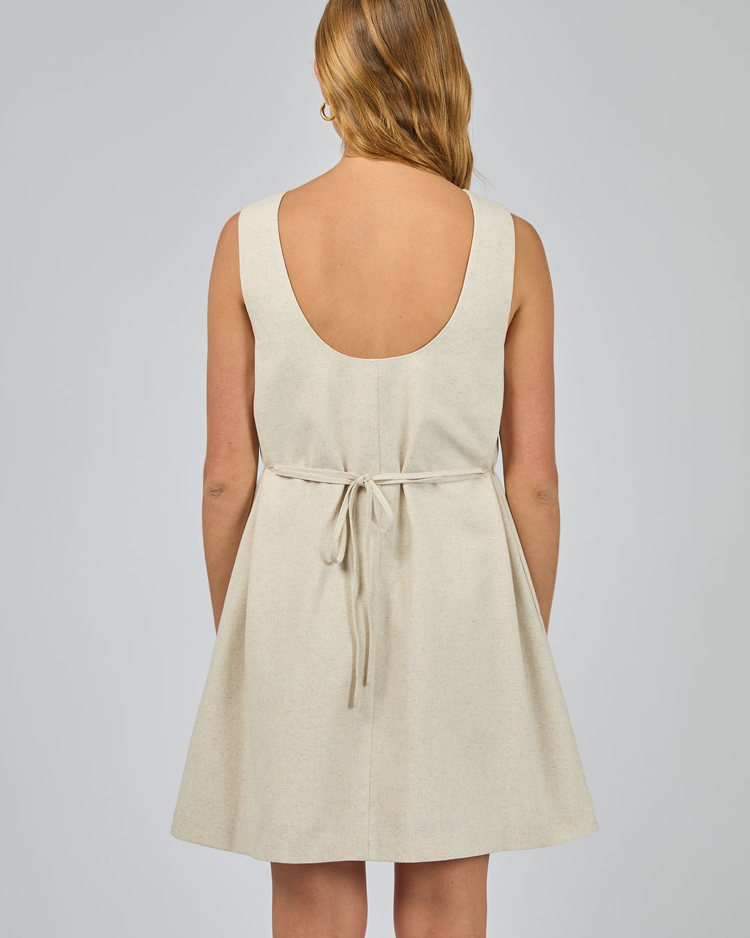 Tallow Tie Mini Dress Natural