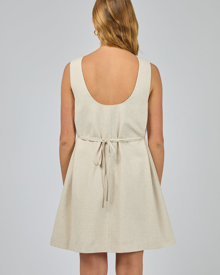 Tallow Tie Mini Dress Natural