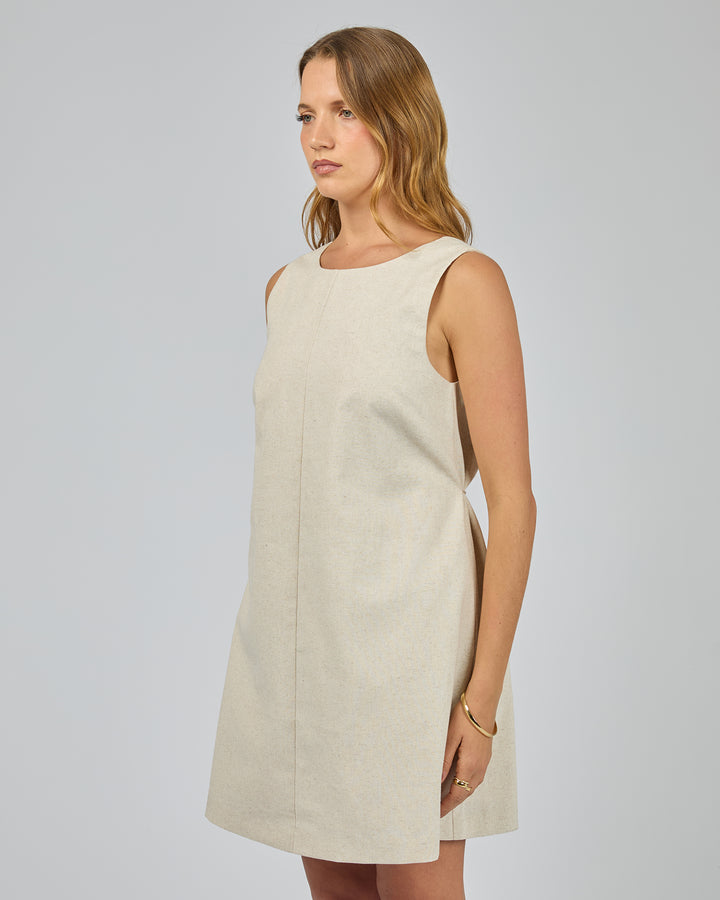 Tallow Tie Mini Dress Natural
