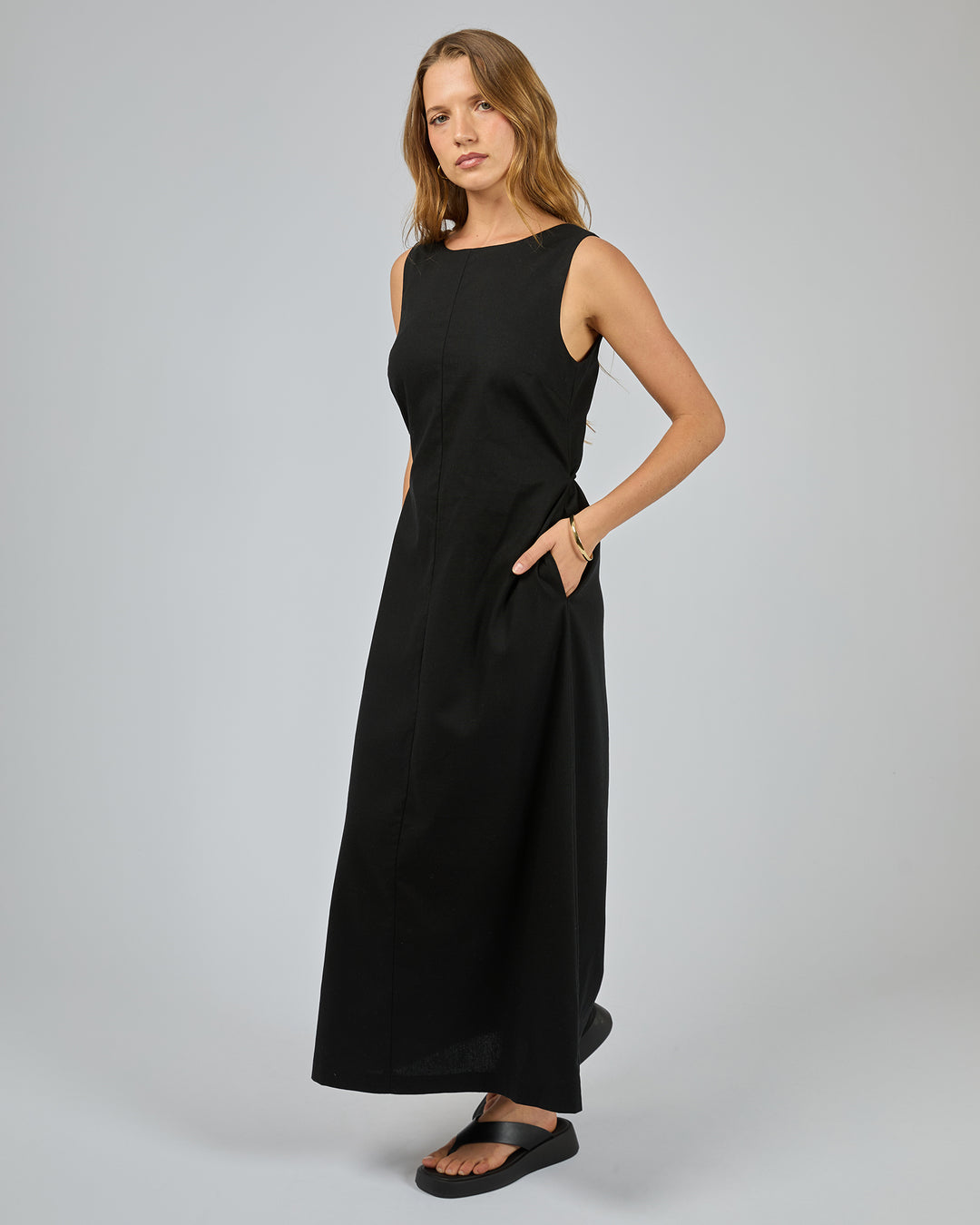 Tallow Tie Maxi Dress Black