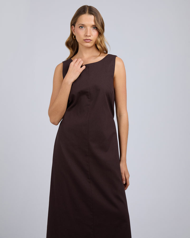 Tallow Tie Maxi Dress Chocolate