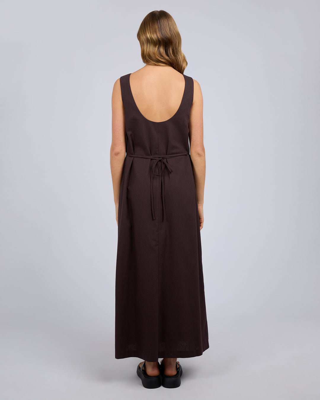 Tallow Tie Maxi Dress Chocolate