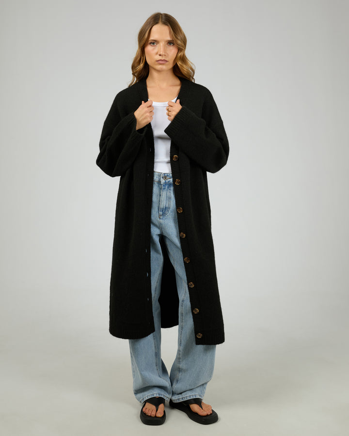Willow Knit Longline Cardigan Black