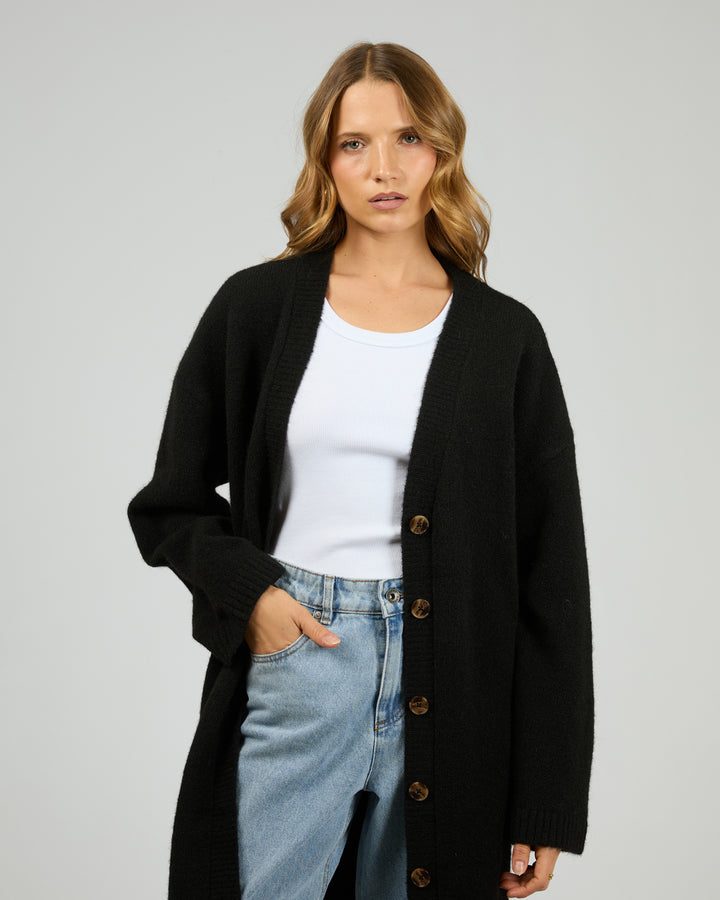 Willow Knit Longline Cardigan Black