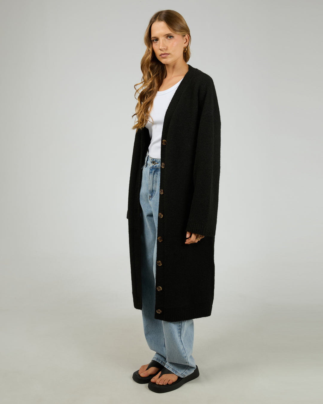 Willow Knit Longline Cardigan Black
