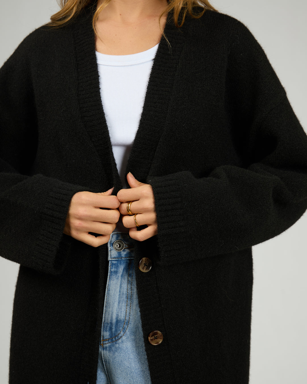 Willow Knit Longline Cardigan Black
