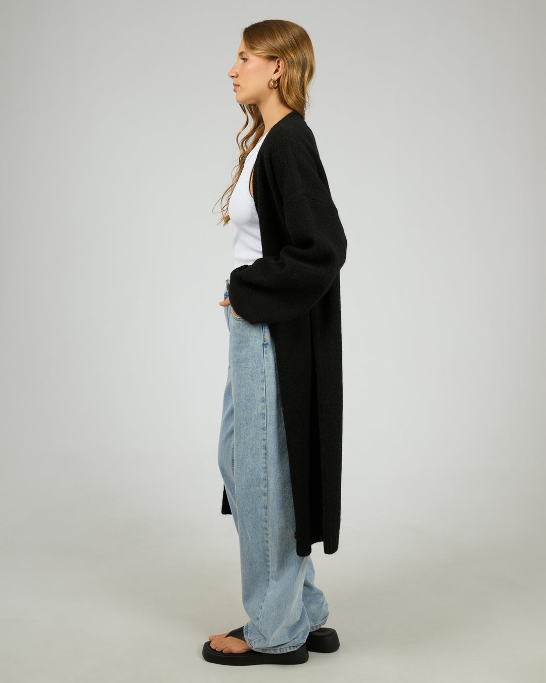 Willow Knit Longline Cardigan Black