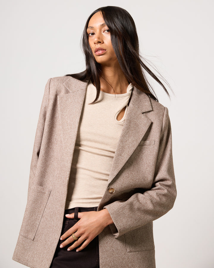 Opal Textured Blazer Brown