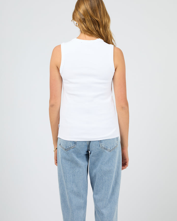 Button Up Tank White