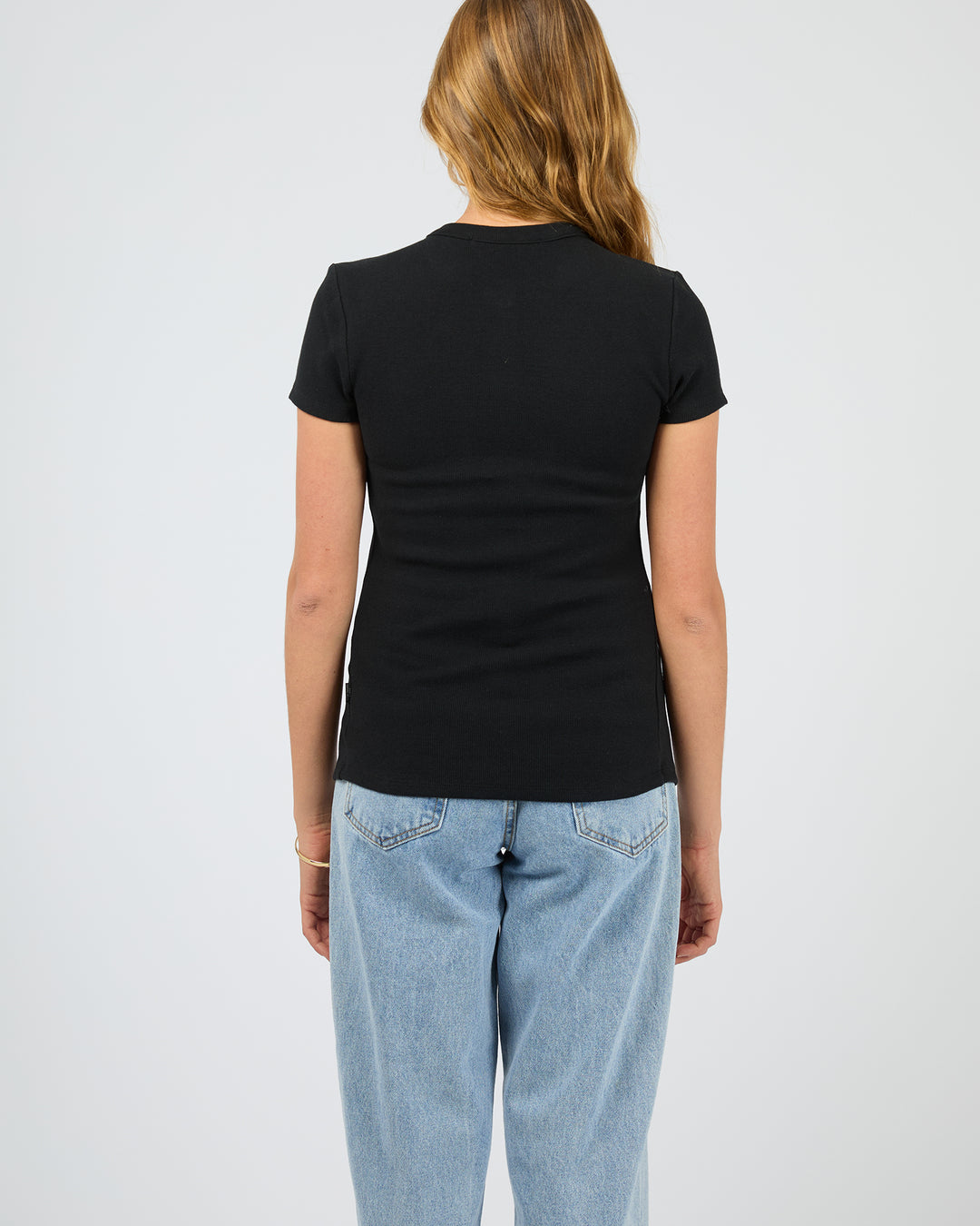 Button Up Short Sleeve Tee Black