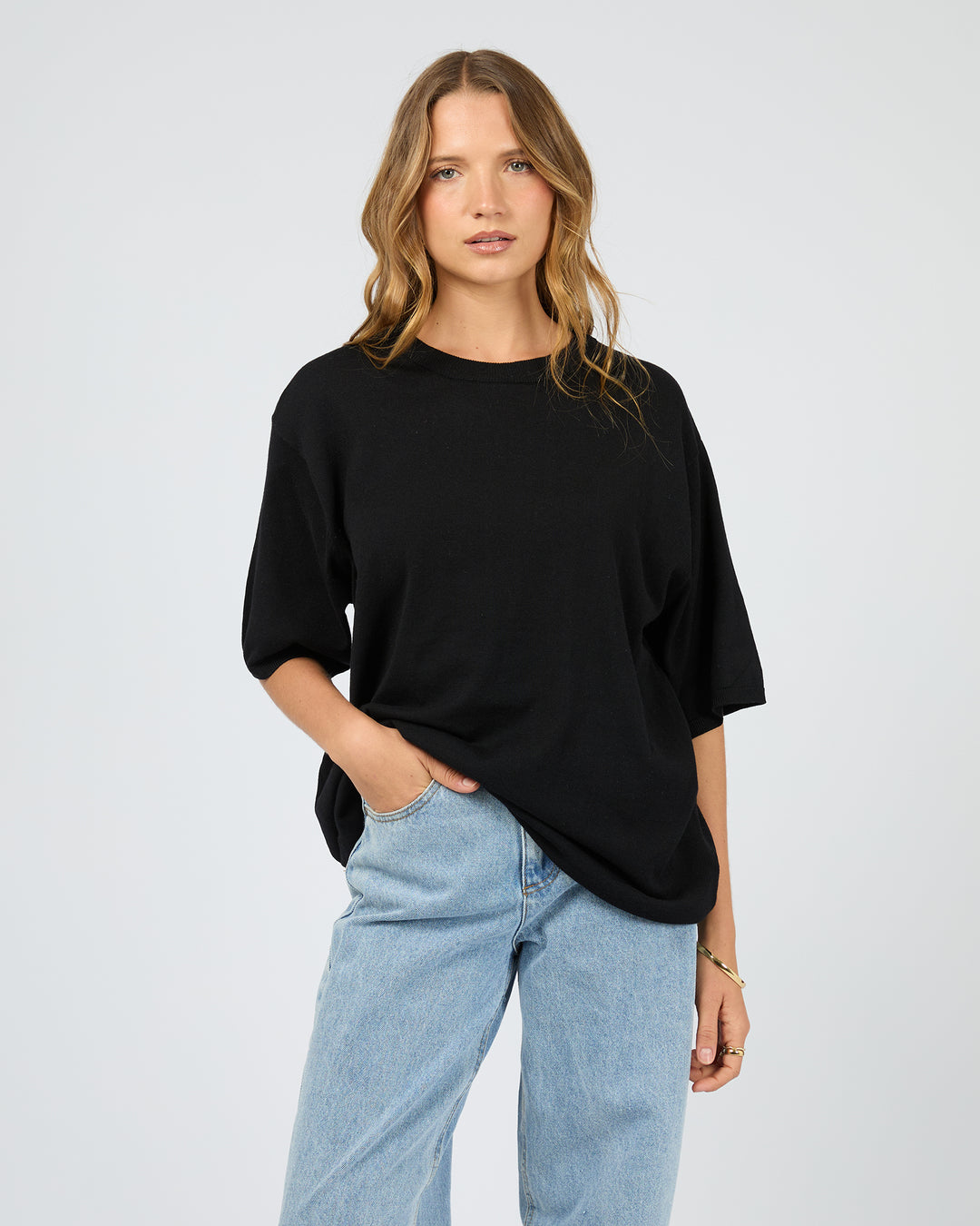 Ashton Knit Tee Black