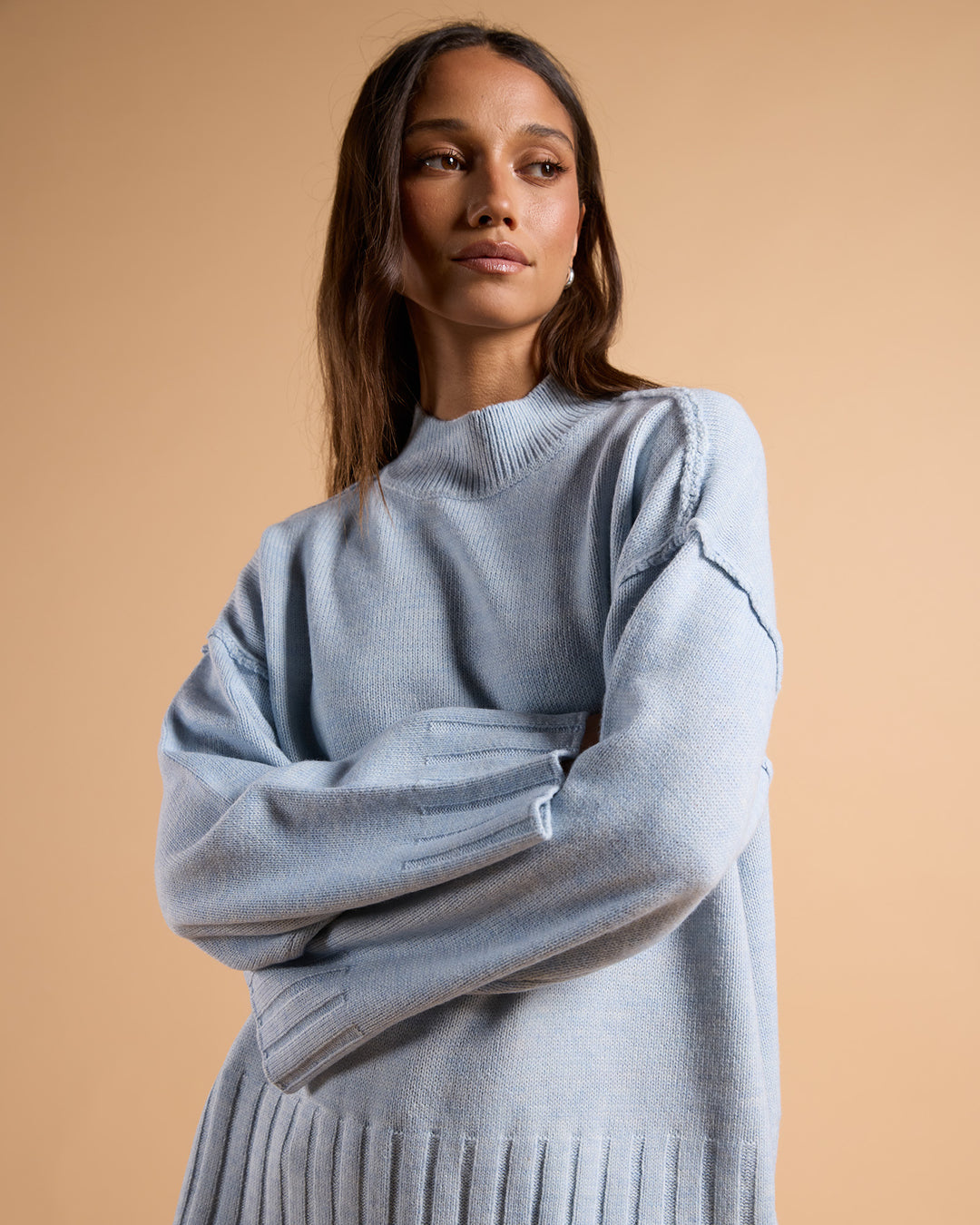 Lotus Knit Jumper Light Blue