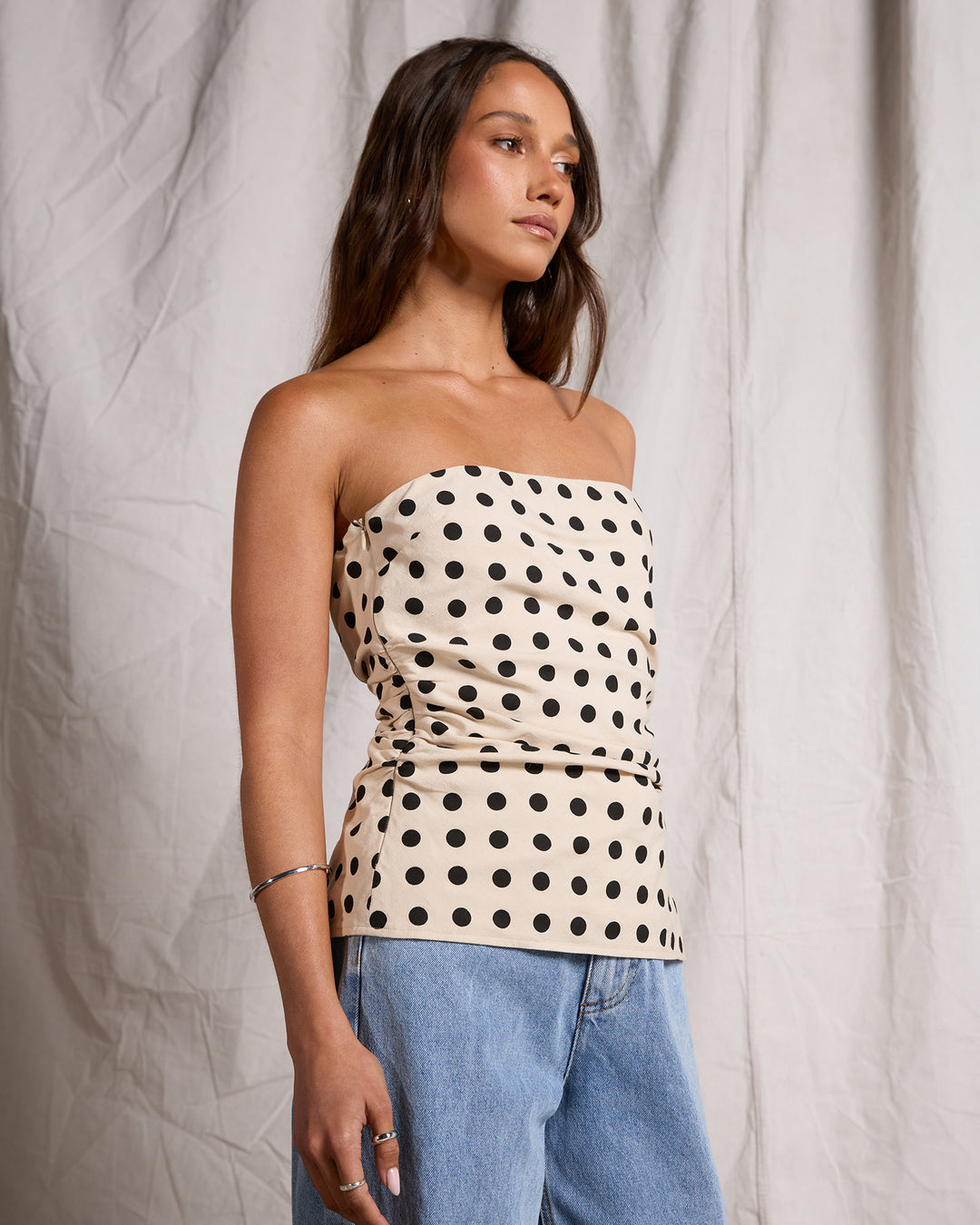 Nieve Strapless Top Natural