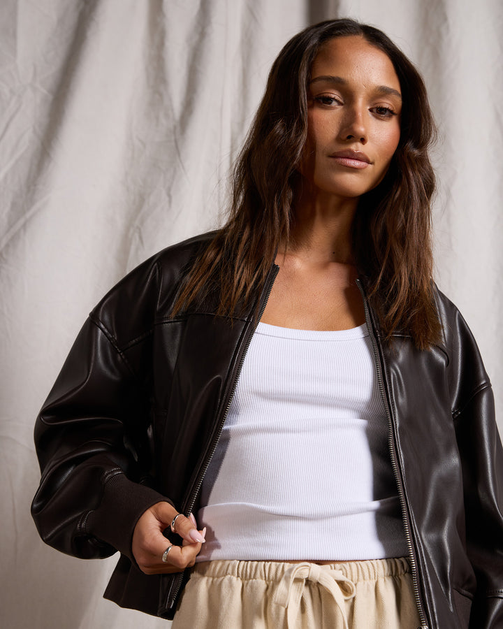 Luxe Bomber Jacket Chocolate