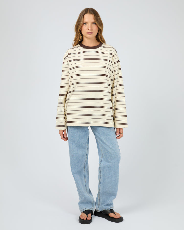 Stripe Long Sleeve Tee Chocolate