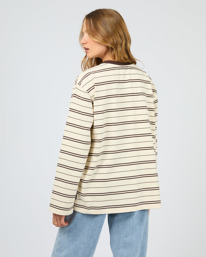 Stripe Long Sleeve Tee Chocolate