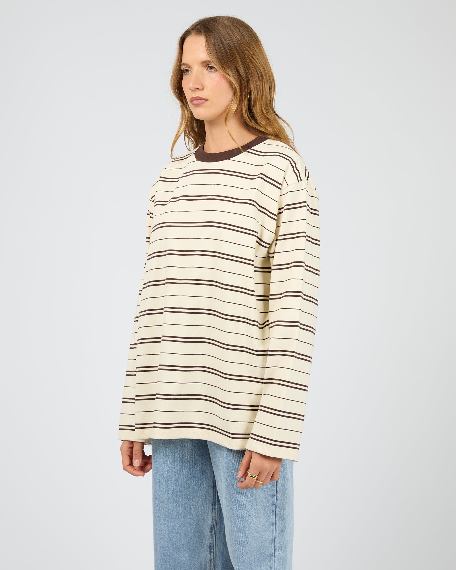 Stripe Long Sleeve Tee Chocolate – Silent Theory