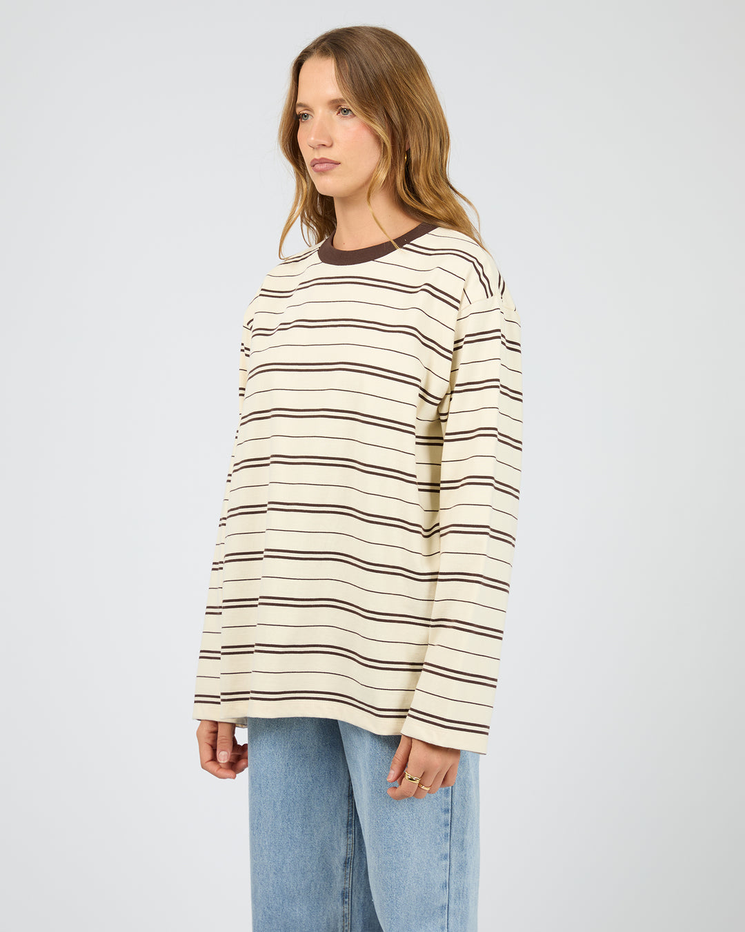 Stripe Long Sleeve Tee Chocolate