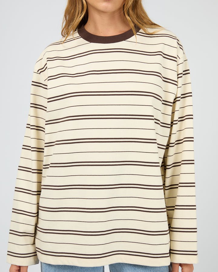 Stripe Long Sleeve Tee Chocolate
